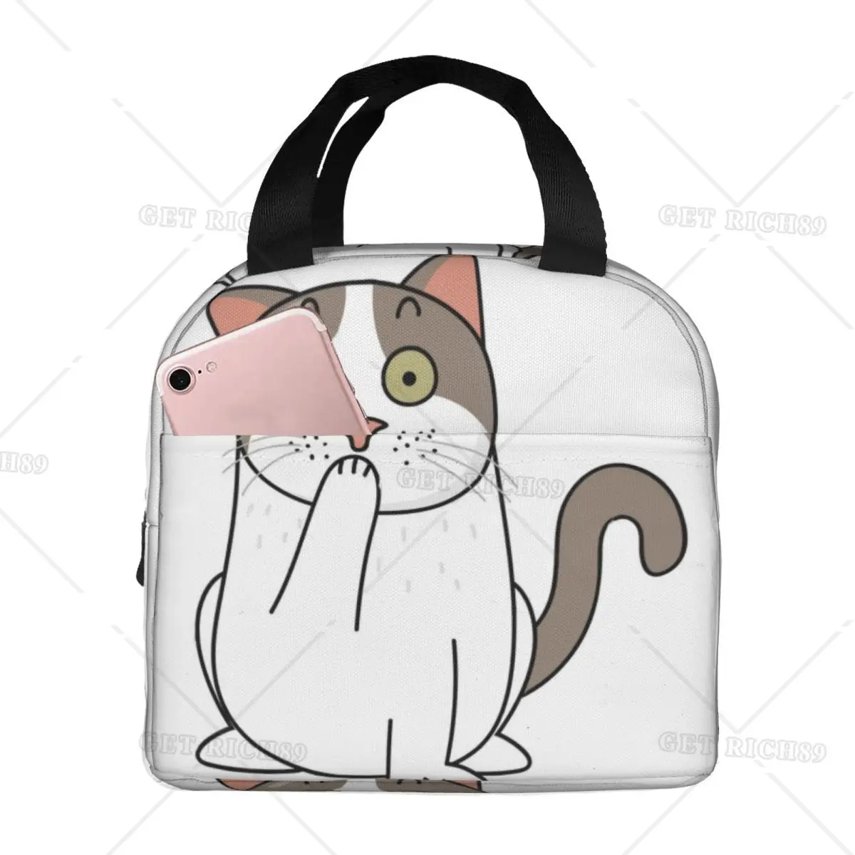 

Amazing Cute Cat Thermal Insulated Lunch Bags Reusable High Capacity Tote Bags Lunch Box for Women Kids Work Picnic Travel