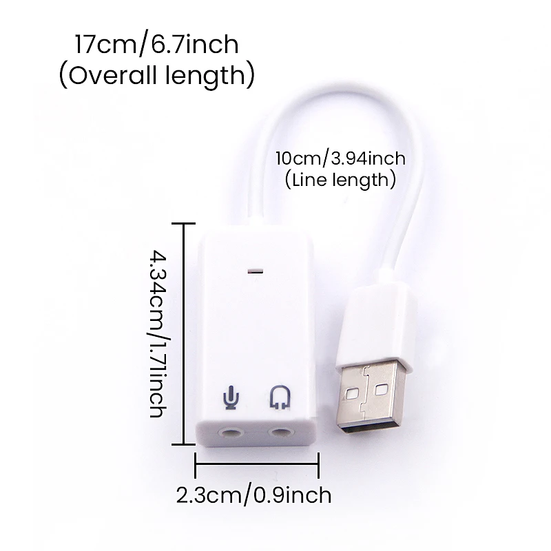 USB 사운드 카드 가상 7.1 3D 외부 USB 오디오 어댑터 USB-잭 3.5mm 이어폰 마이크 스피커 노트북 노트북 PC 용