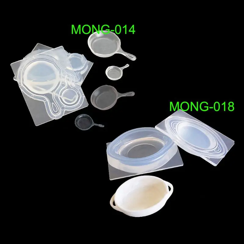 3D Real Mini Glass Bottle Drink Pan Pot Storage Box Silicone Mold Epoxy Resin Pendant Casting Mold DIY Jewelry Making Tools
