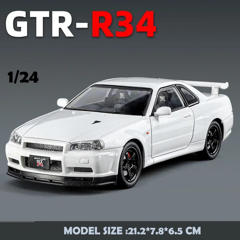 1/24 Nissan Skyline GTR-R34 Fast & Furious Alloy Car Model Sound