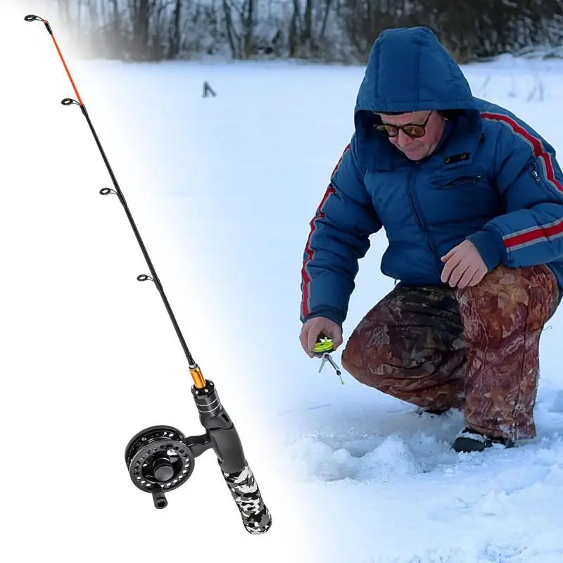 Winter Fishing Rod Set Outdoor Sports Mini Feeder Telescopic Fishing Pole  Compact Tackle Travel Freshwater Bag Wheel Tackle Kit