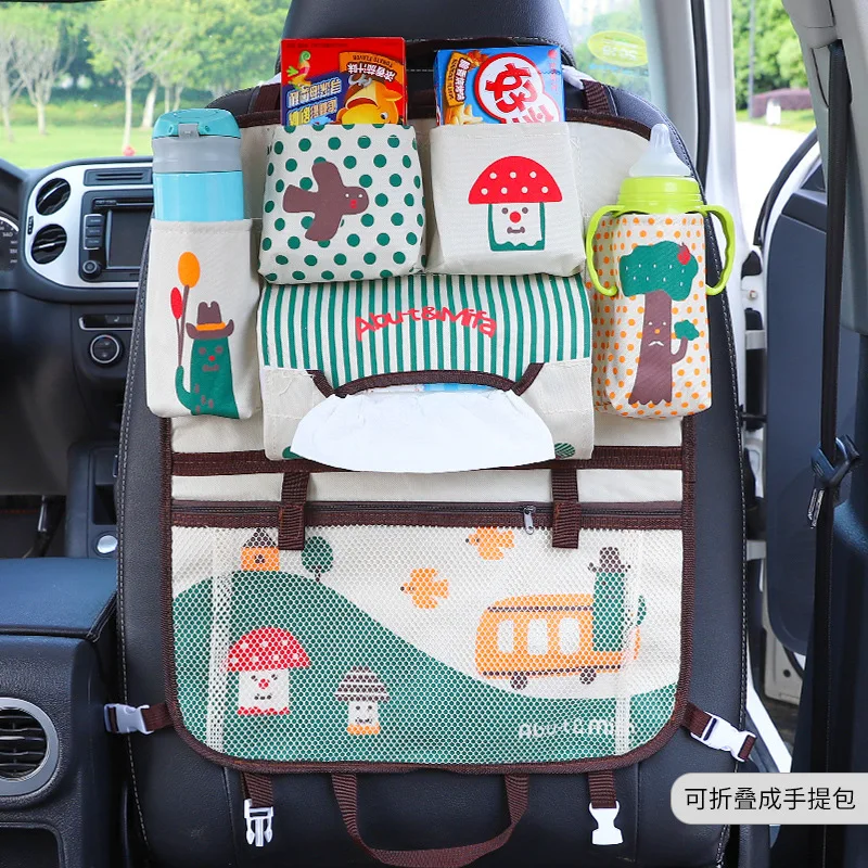 

Creative Baby Cartoon Car Seat Back Organizer Kids Toys Travel Protector Cover Automobile Interior Accessories Hang Storage Bag