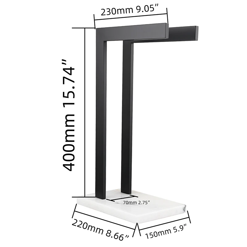 Free Standing Matte Black Toilet Paper Holder Stand Black Marble Base and  Storage