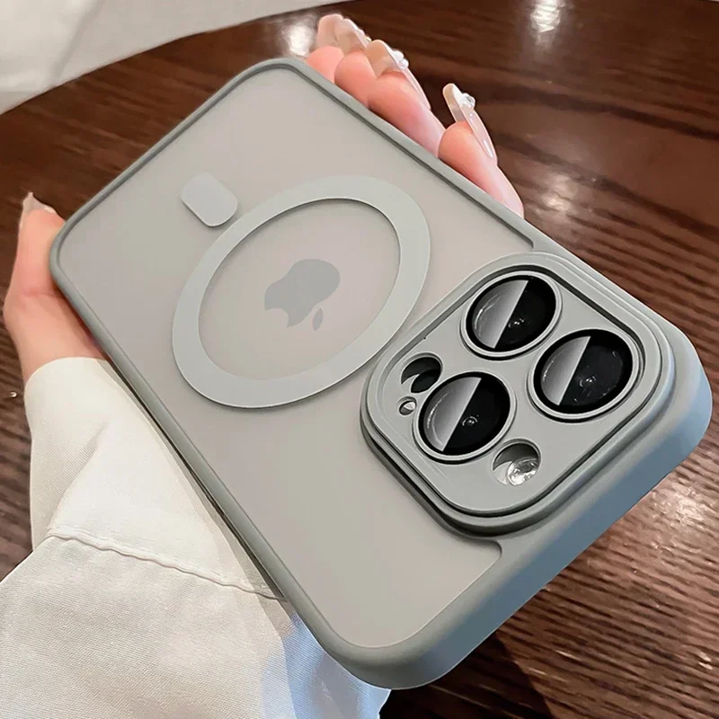 Magnetic Luxury Matte Translucent Shockproof Phone Case with MagSafe Compatibility