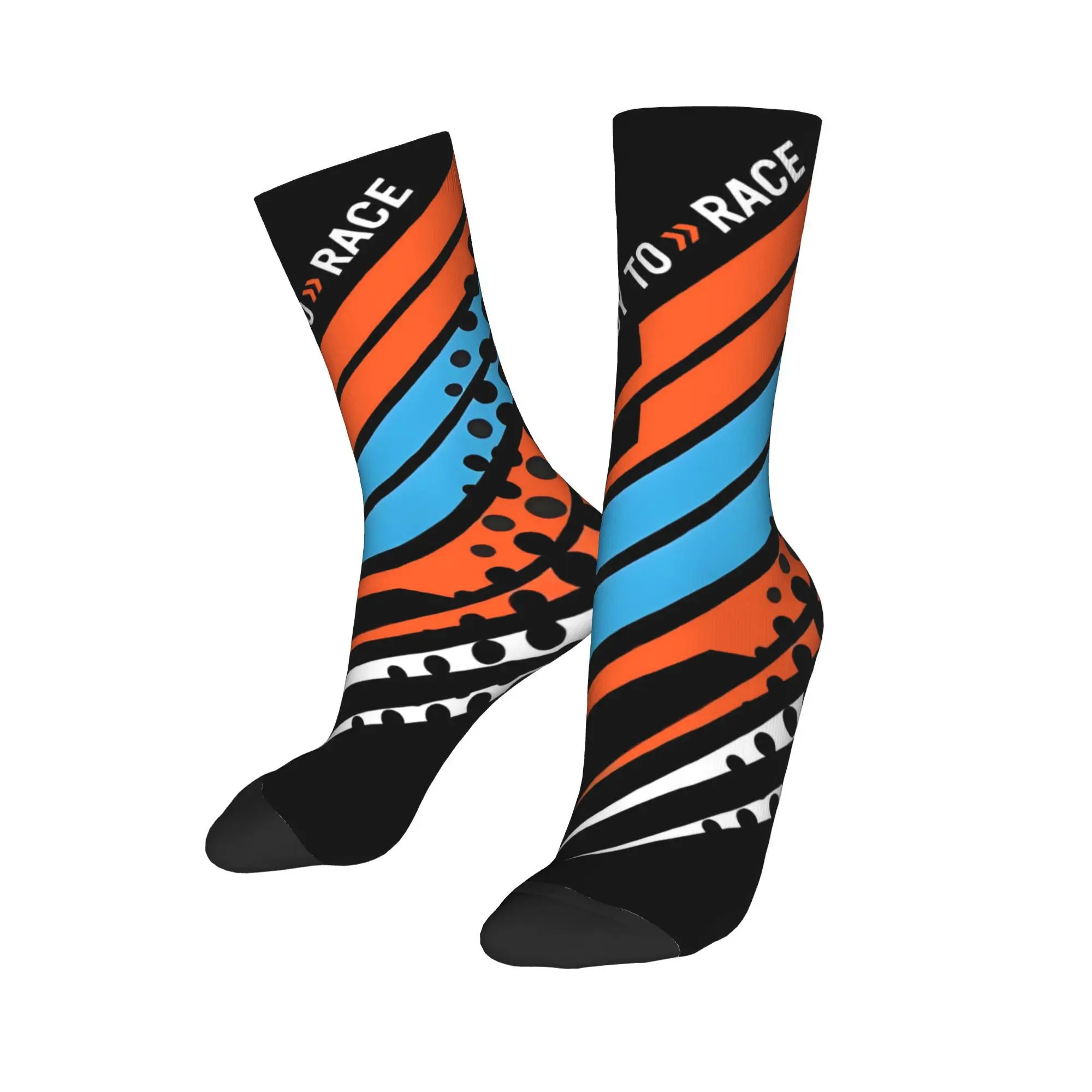 Custom Motor Ready To Race Enduro Cross Motocross Men Women Crew Socks Unisex Funny 3D Print Dress Socks