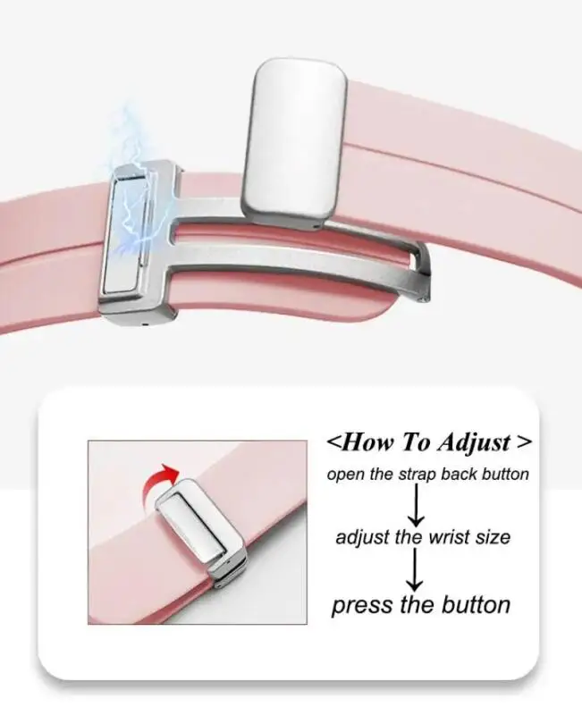 Soft Silicone Wristband with Magnetic Buckle, Available in Multiple Sizes