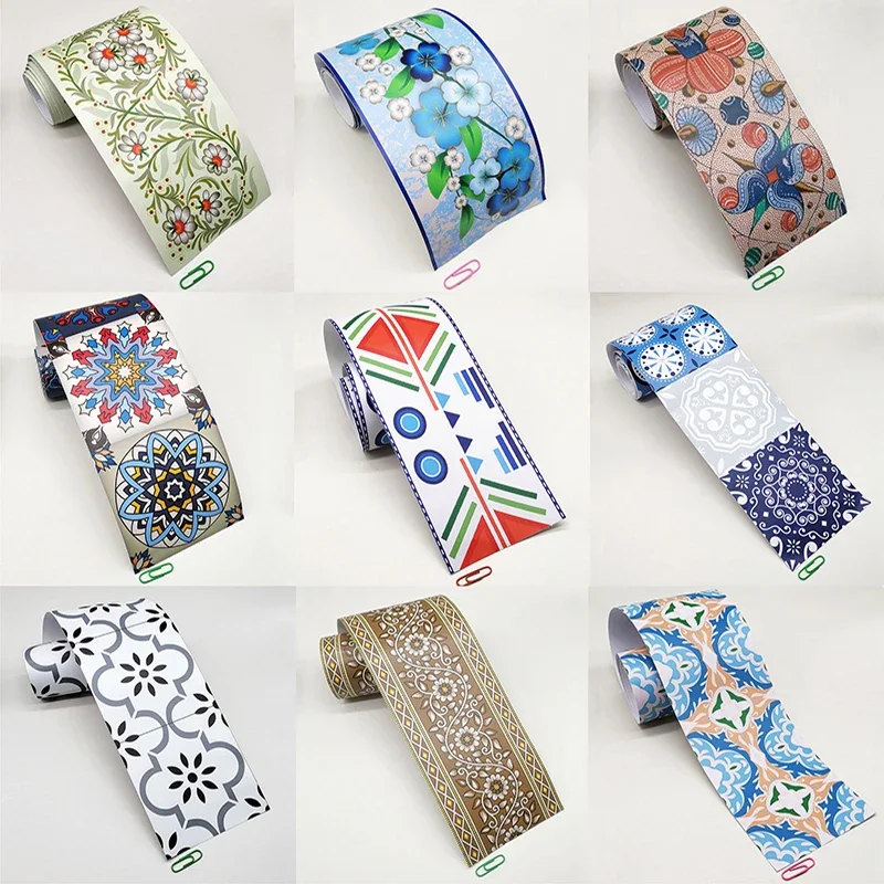 

1Pc Self-Adhesive Waist Line Decorative Strip 10x240cm Waterproof Peel Stick Wall Sticker Bathroom Floor Skirting Line Wallpaper