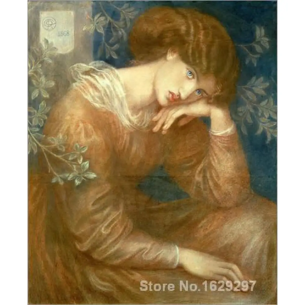 

High Quality Hand Painted Classic Painting Reverie Dante Gabriel Rossetti Women Figure Picture Unframed for Dining Room