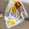 2023 Design Fashion Square Silk Scarf Women Hairband Printed Small Satin Shawls Foulard Neckerchief Female Headbands Bandana 4