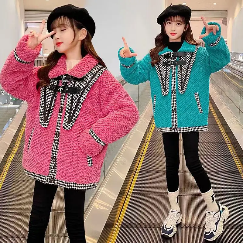 

Big Girls Coat Outerwear Two pieces Pattern Coat For Girls Thick Warm Kids Coat Teenage Kids Clothing 5-14T