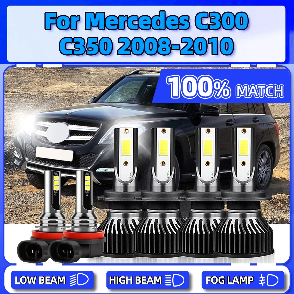 

LED Headlight Bulbs 60000LM Canbus Car Lights 12V CSP Chips Auto Fog Lamps 6000K White For Mercedes C300 C350 2008 2009 2010