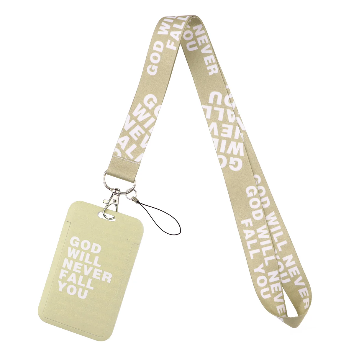Floral Cartoon Cat Lanyard with ID Card Holder - Stylish Neck Strap