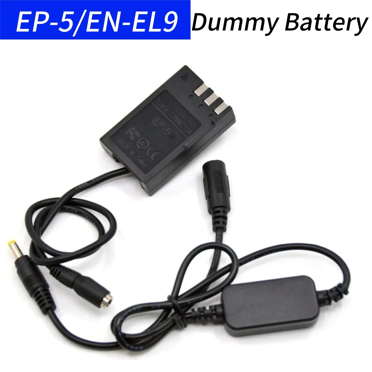 

EP-5 DC Coupler EN EL9 Dummy Battery&12V-24V Step-Down DC Power Cable for Nikon D40 D40X D60 D3000 D5000 Cameras