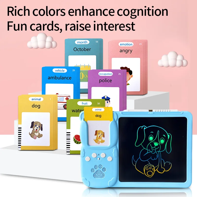 Talking Flash Cards LCD Writing Tablet Board Toy Learning Education