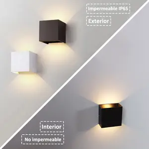 Luz LED con sensor de movimiento para interiores, aplique de pared moderno  de 7 W 3000 K, lámparas de aluminio para sala de estar, dormitorio