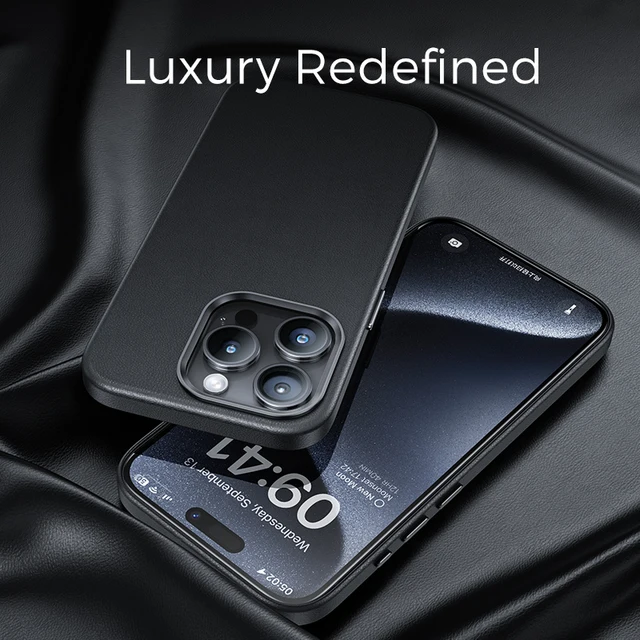 Benks Magnetic Vintage Leather Case for IPhone 15Pro / 15ProMax Simple Luxury Phone Protection Cover 2