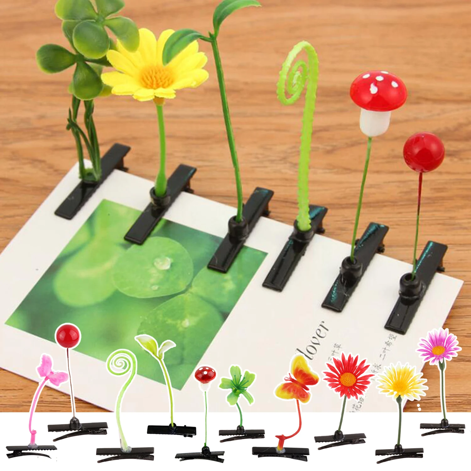 

10Pcs Funny Grass Hair Clips Bean Sprout Hair Pins For Women Girls Creative Hair Barrette Hair Accessories