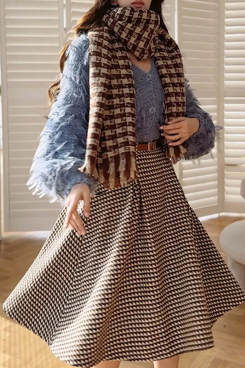 DABUWAWA Tassel Knitted Cardigan Vintage Sweater V Necl Womans Clothing Bohemian Y2k Christmas Party DA1DZK004 4