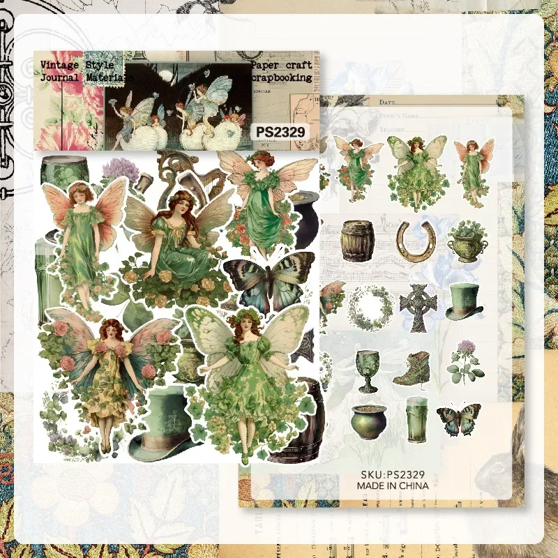 40 Pcs Vintage Literary Easter Series Stickers Scrapbook Handbook DIY Journal Material Decoration Collage Aesthetic Art Stickers cartoon stickers decorative stickers self adhesive stickers paper stickers adhesive stickers roll packaging stickers handbook stickers packaging stickers diy scrapbooking accessories