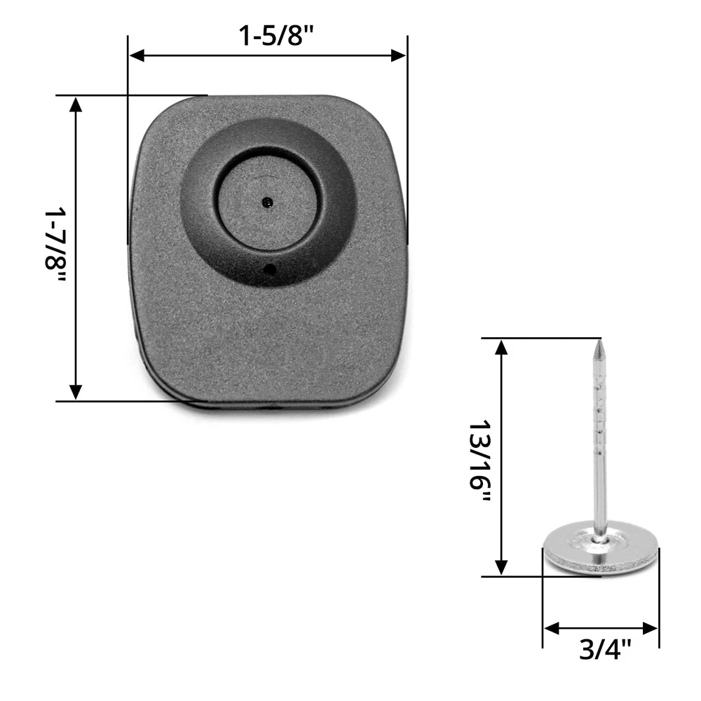 Rf 8.2Mhz Mini Square EAS Tag Retail Security Clothes Hard Tags Garment Shop Supermarket Pins 1000PCS