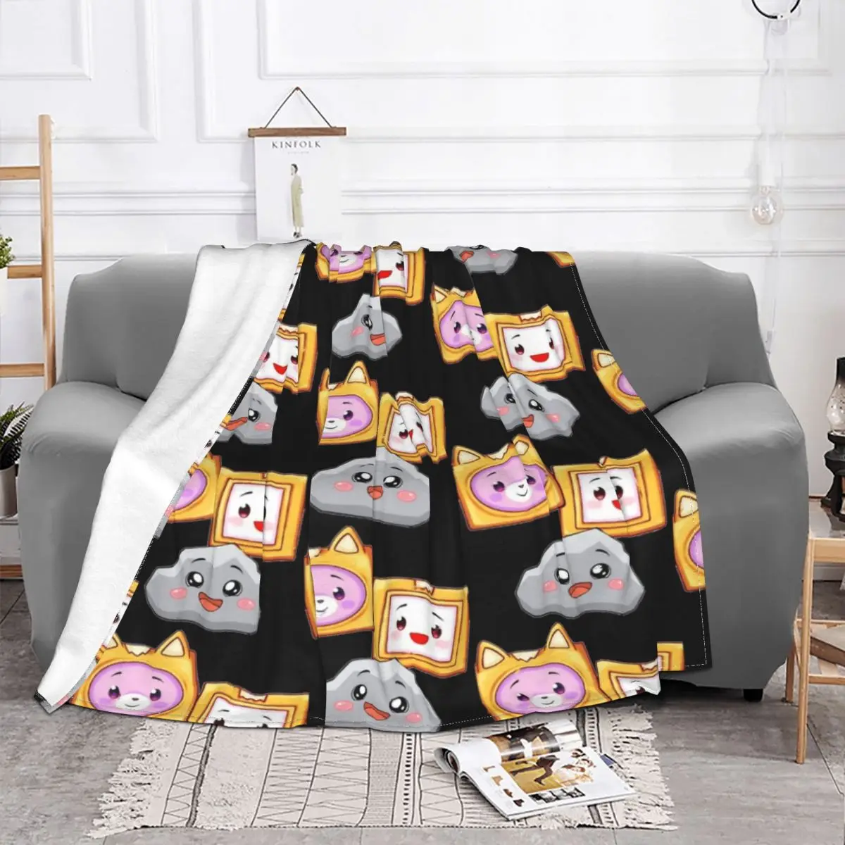 

Одеяло Foxy и Boxy And Rocky, одеяло с защитой от пиллинга, флисовое текстильное украшение, дышащее теплое покрывало для дома и улицы, одеяло