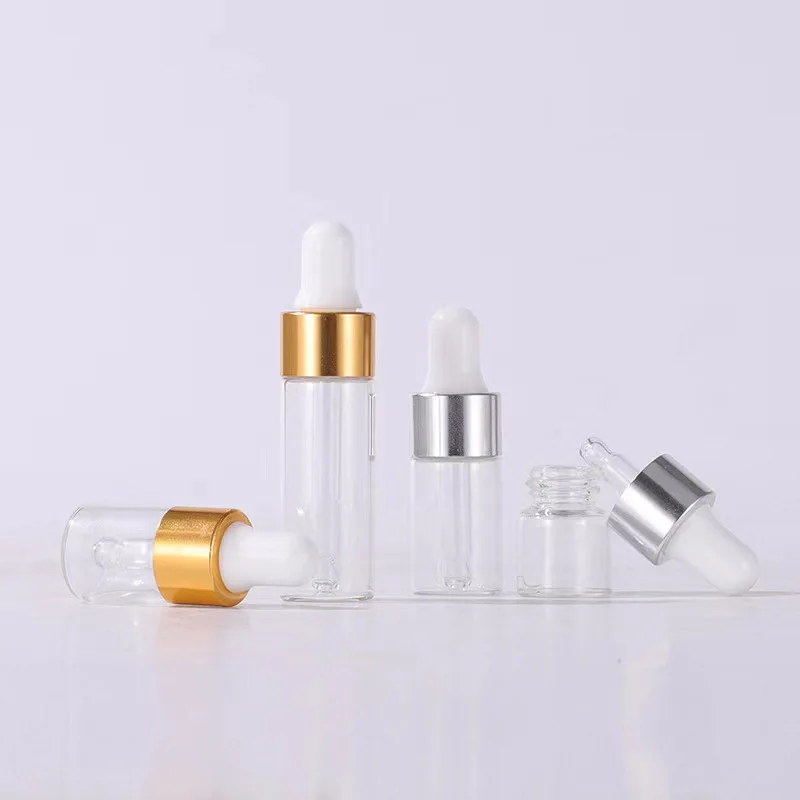 1-5ml Clear Mini Glass Dropper Bottles Small with Glass Eye Dropper for Essential Oils Dispensing Bottle Sample Traveling Bottle dropper bottle