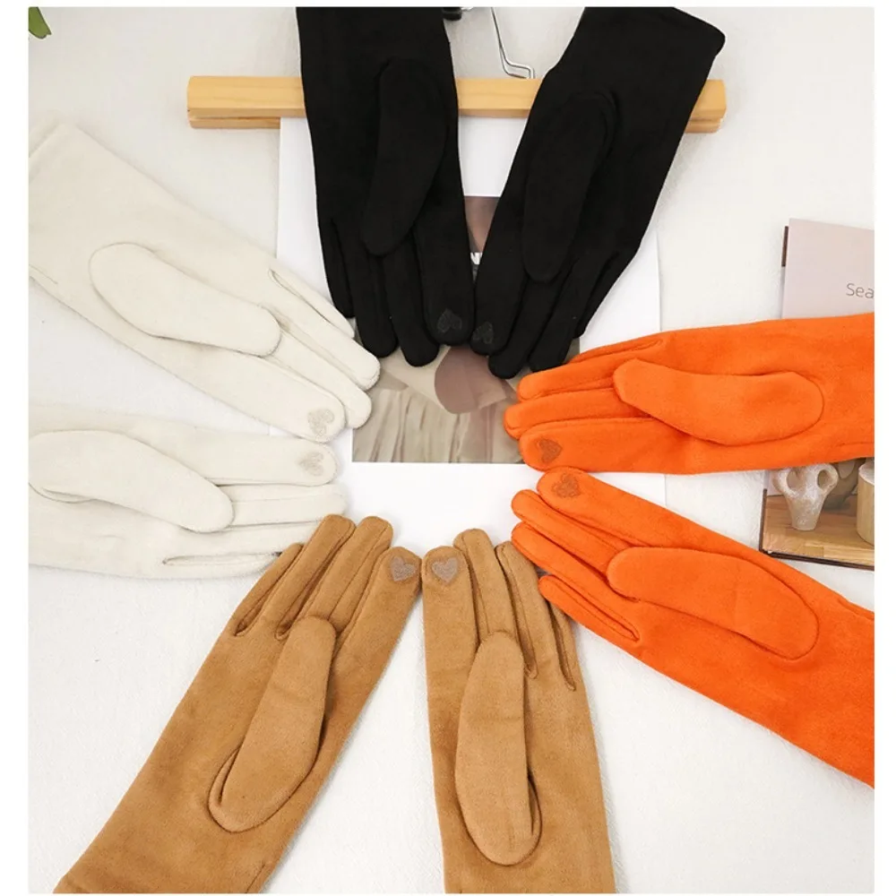 1 Pair of New Women's Winter Velvet Warm and Cold-proof Touchscreen Cycling and Driving Ski Gloves
