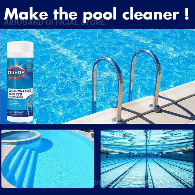 1 Üveg Medence Tisztító Pezsgő Klór Tabletta Multifunkcionális Fertőtlenítő - Image 4
