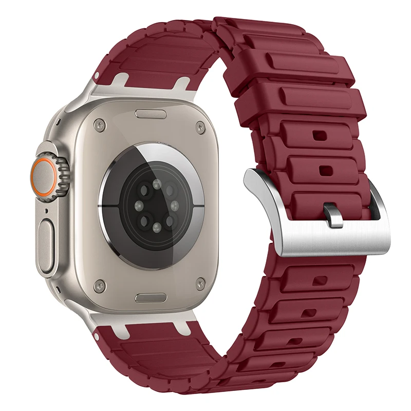 Enhanced Metal and Silicone Apple Watch Band - Universal Fit