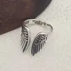 Bague Girlbible en argent sterling 925 pour femme, couple, minimaliste, faite à la main, rétro, avec pierre noire, bijoux de fête, cadeau, anti-allergie