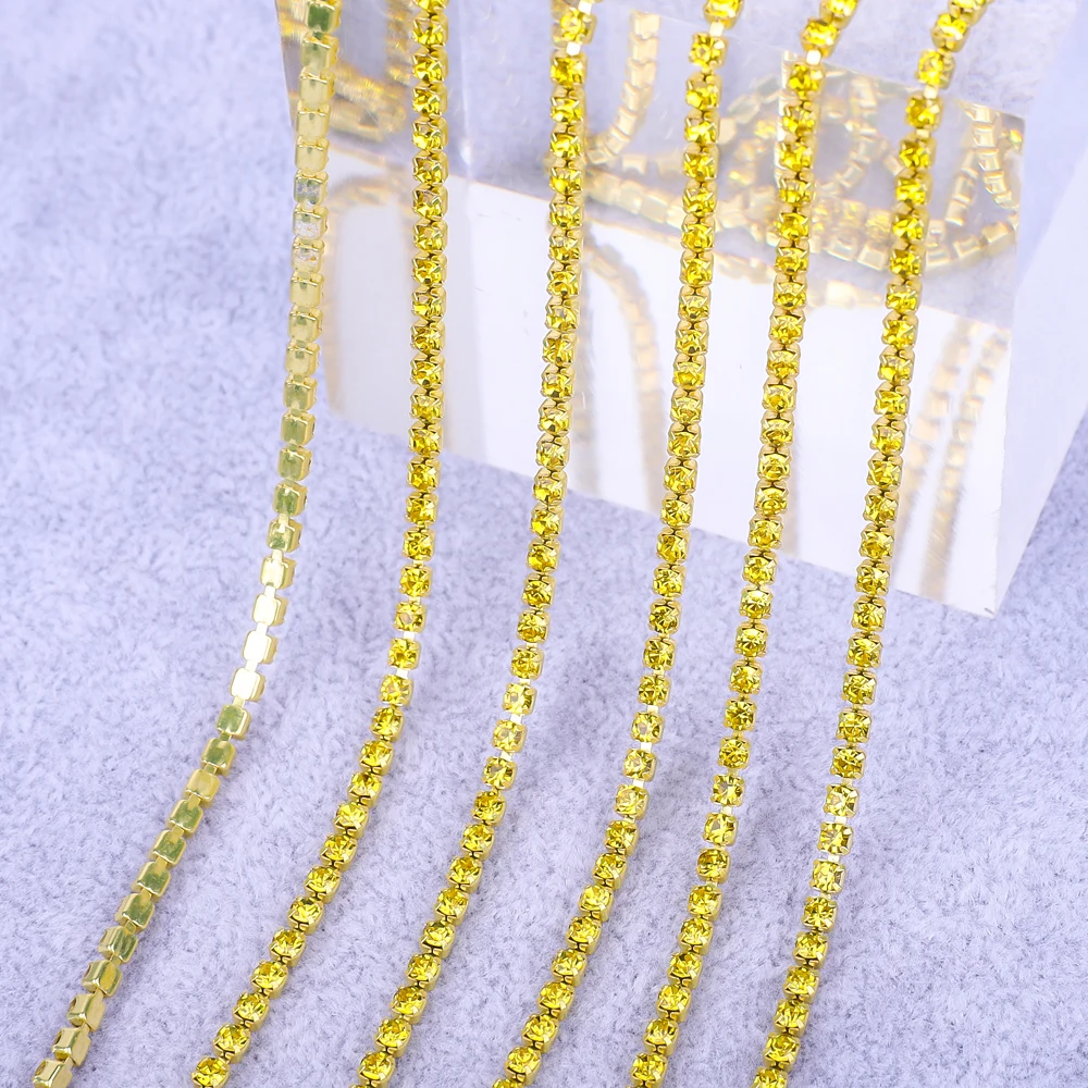 Elegant Gold Crystal Rhinestone Chain Decoration