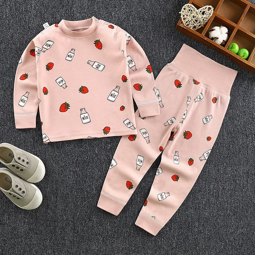 Children Clothes Children Underwear Suits Baby Pajamas Boys and Girls Pure Cotton High-waisted Autumn Pants Home Clothes