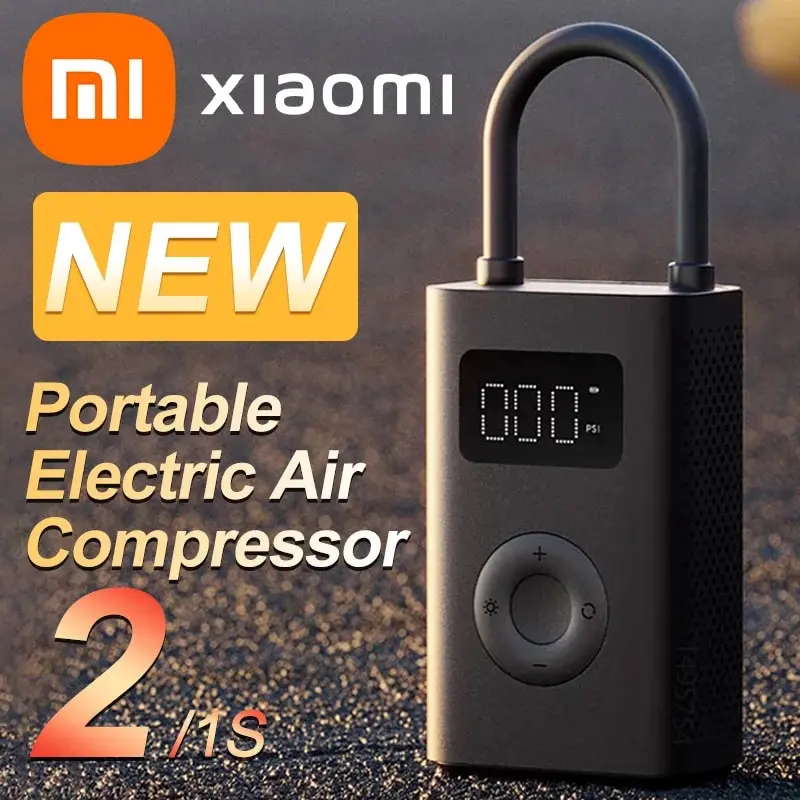 Xiaomi-Pompe à air électrique portable avec LED, gonfleur multi-outils, 25% vitesses, Xiaomi Ata Jia, 2, PSI Type-C Boost, mini compresseur d'air