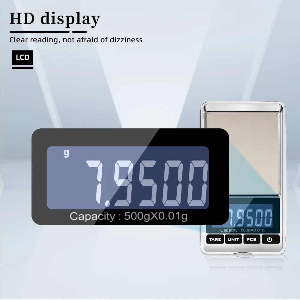 500g 0.01g Electronic Scales Digital Kitchen Scale For Jewelry Pocket Gold Food Balance Measuring Weight Tools Gram LCD Display kitchen scale portable scale digital scale pocket scale jewelry scale weighing tools