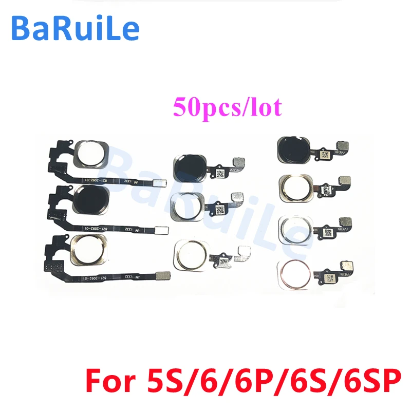 

BaRuiLe 50pcs Home Button Flex Cable for iPhone 5S 6 6S PlUS Menu Key Replacement Parts