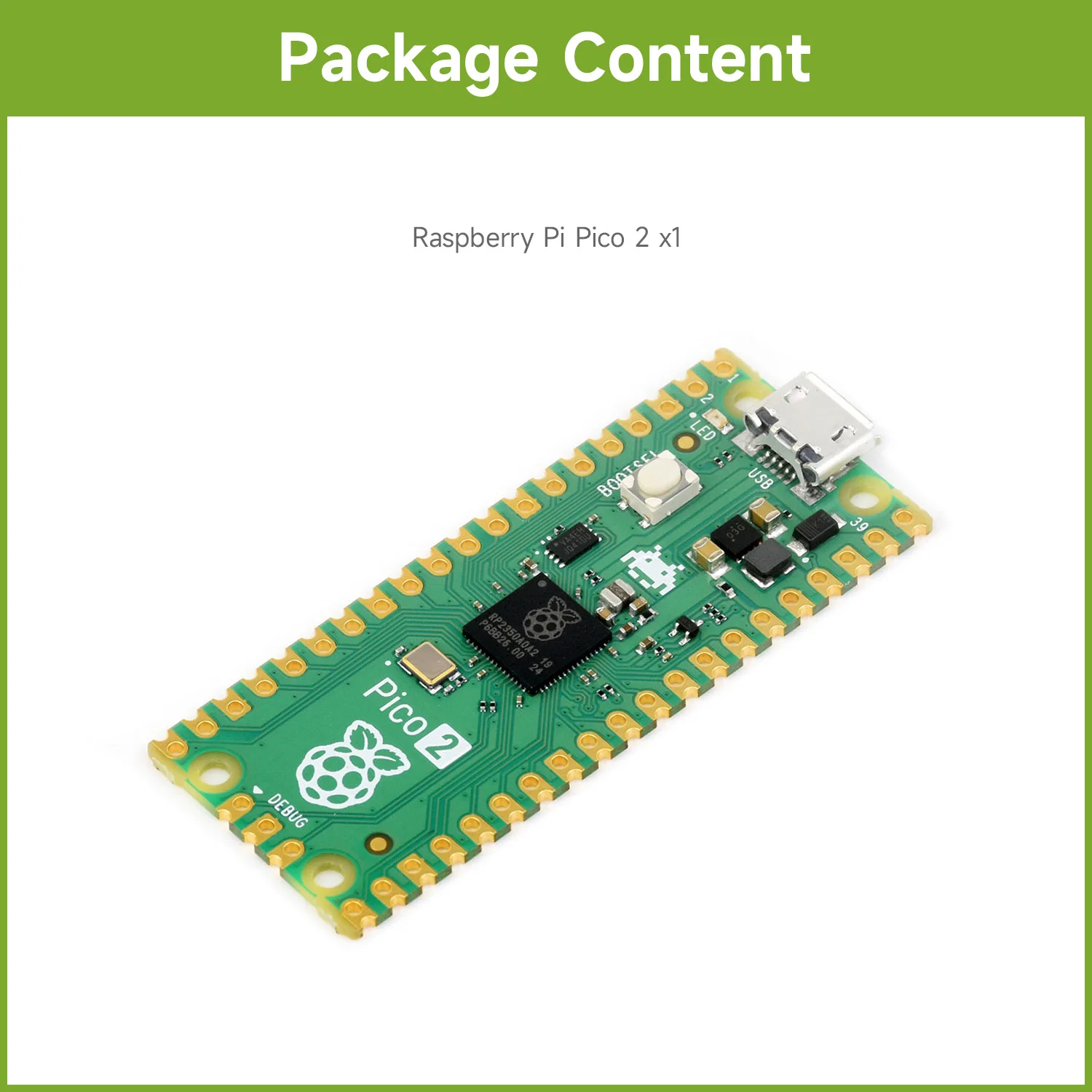 Microcontroller Board Raspberry Pi Pico 2 Microcontroller Board Based on Official RP2350 Chip Dual-core Development Kit with Waveshare Accessory