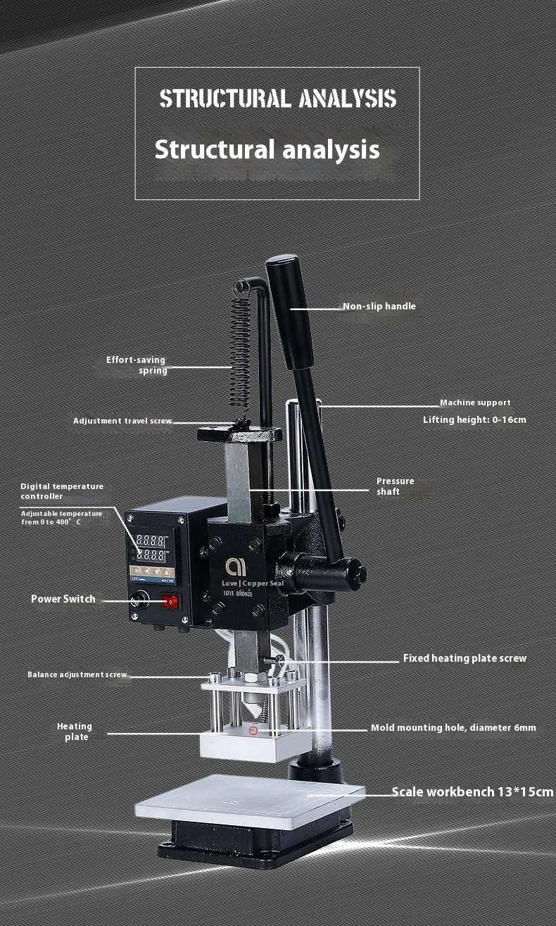 Manual Leather Press Stamping Machine Hand-Punch Die-Cutting Machine DIY Leather