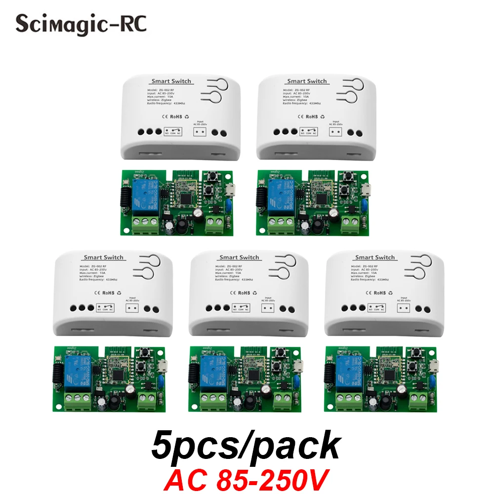 

Умный модуль переключателя Zigbee, 1-позиционный, с радиоуправлением, переменный/постоянный ток, 7-32 В, с датчиком разрыва умного дома, с Alexa Google Home work