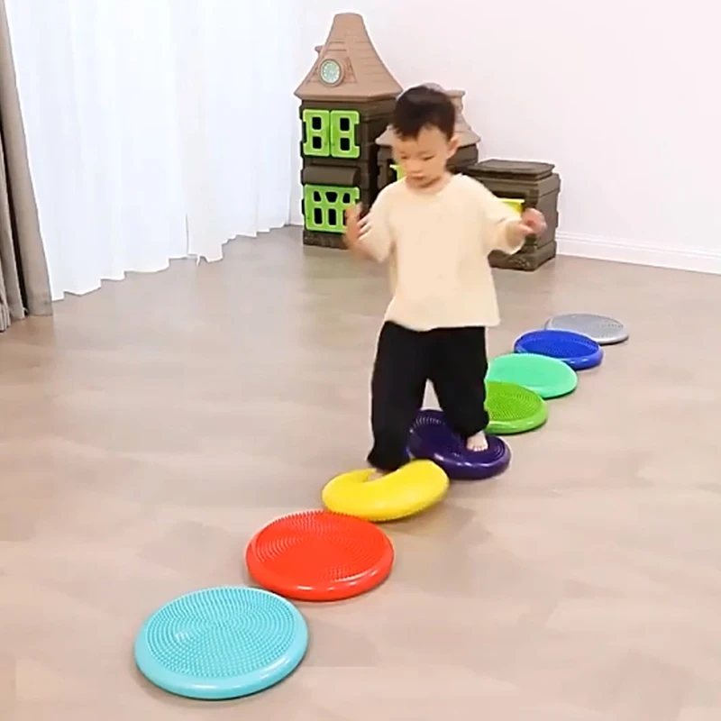 Montessori Children Toys PVC Balance Stone Inflatable Cushion Sensory Integration Training Tactile Sensing Party Social Games