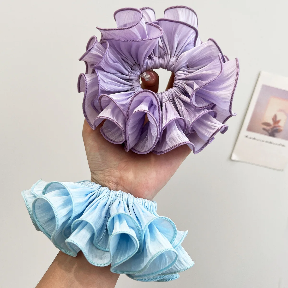 Ruffled Hair Scrunchies - Stylish Ponytail Holder and Hair Accessory