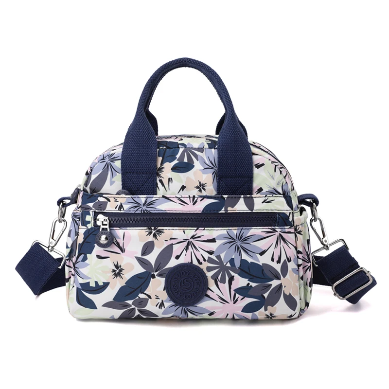 Women Handbags Fashion Floral Pattern Shoulder Bag Nylon Multi-pockets