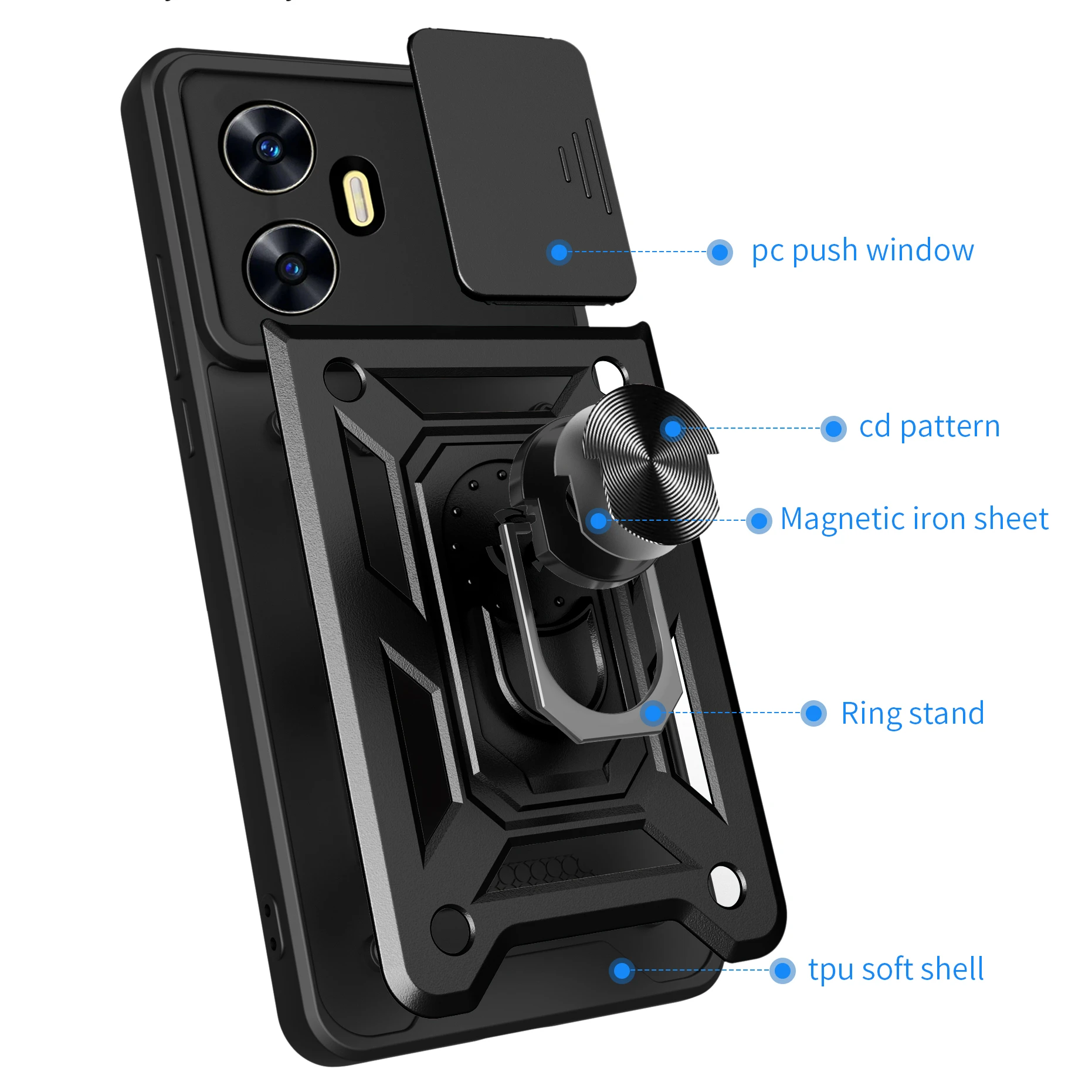 Heavy Duty 360° Kickstand Case with Camera Protection