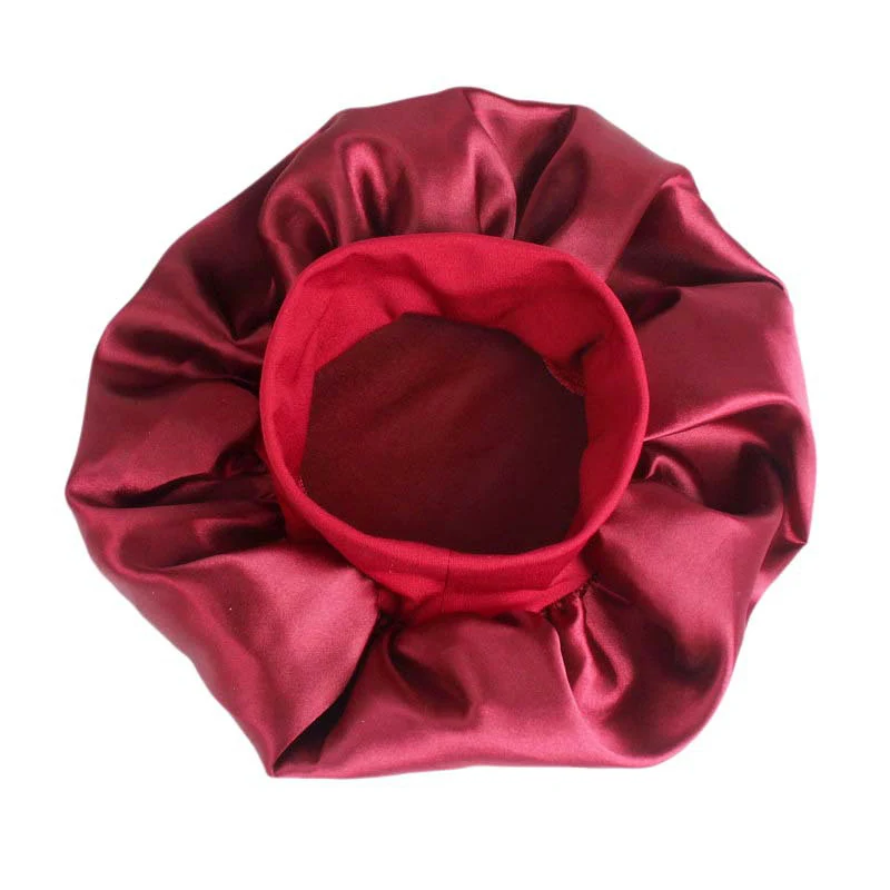 Night hair cap warm air bonnet cap hair bonnet dryer Unisex Head Wrap Elastic Band Cap For Brimmed Night Hat Bath Cap Extra Large Satin Silky Bonnet Sleep