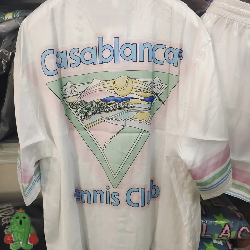 

Soft Fabric Casablanca Shirts Tennis Club Short Sleeve Unisex Couple Shirt