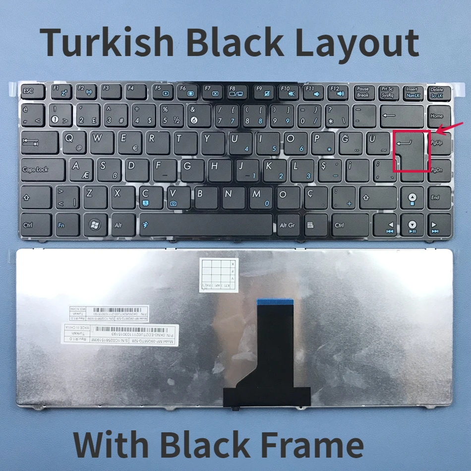 

Turkish Keyboard for ASUS K42J X43 X43B A43S A42 K42 X42J UL30 N42 N43 B43 U41 K43S U35J UL80 U35J U80 U80E K42D K42F Series