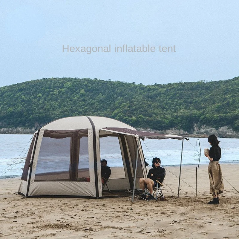 

Hexagonal quick-opening tent outdoor multi-person rainproof and sunproof camping tent