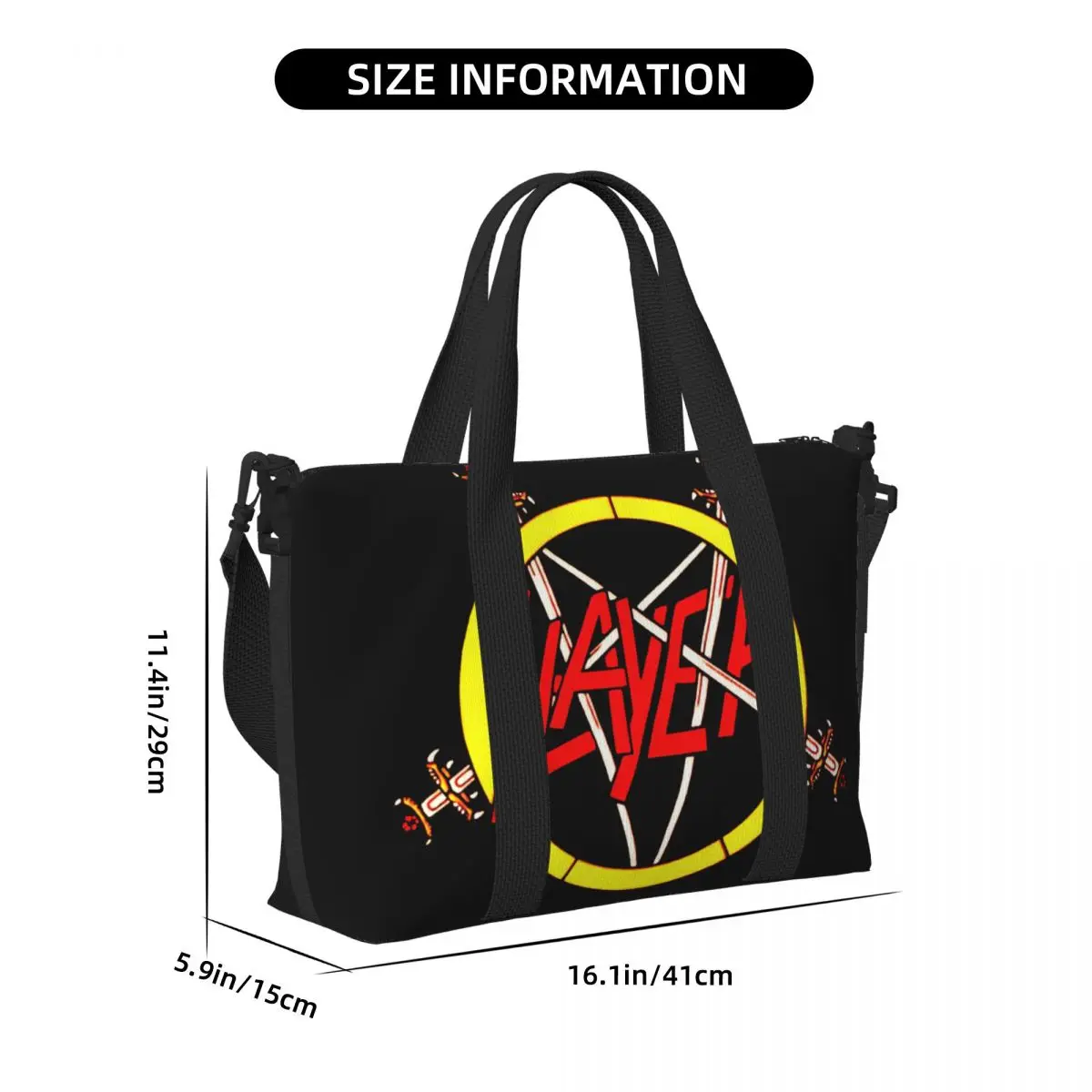 S-slayers Tote Bag Women Large Capacity Heavy Metal Rock Gym Beach Shoulder Travel Bag