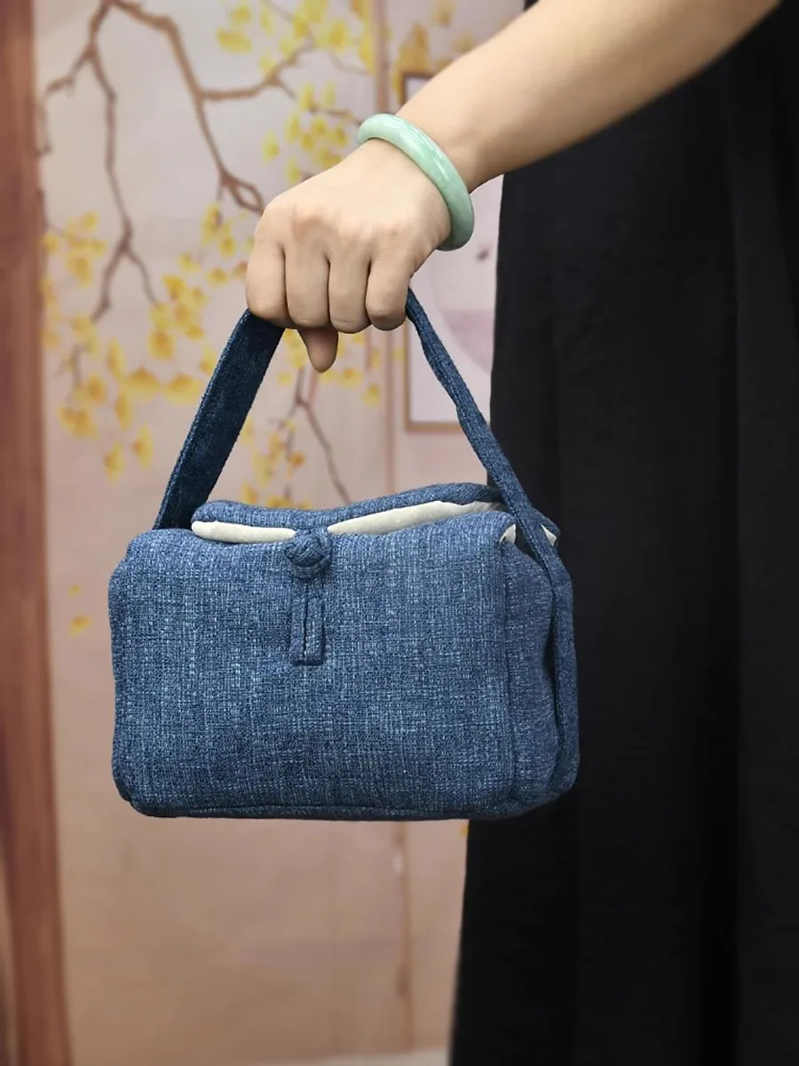Chinese Handbag Inner Adjustable Free Tea Cup Bags Car Carrying Outdoor Tea Set Organizer Thickened Tote Bag