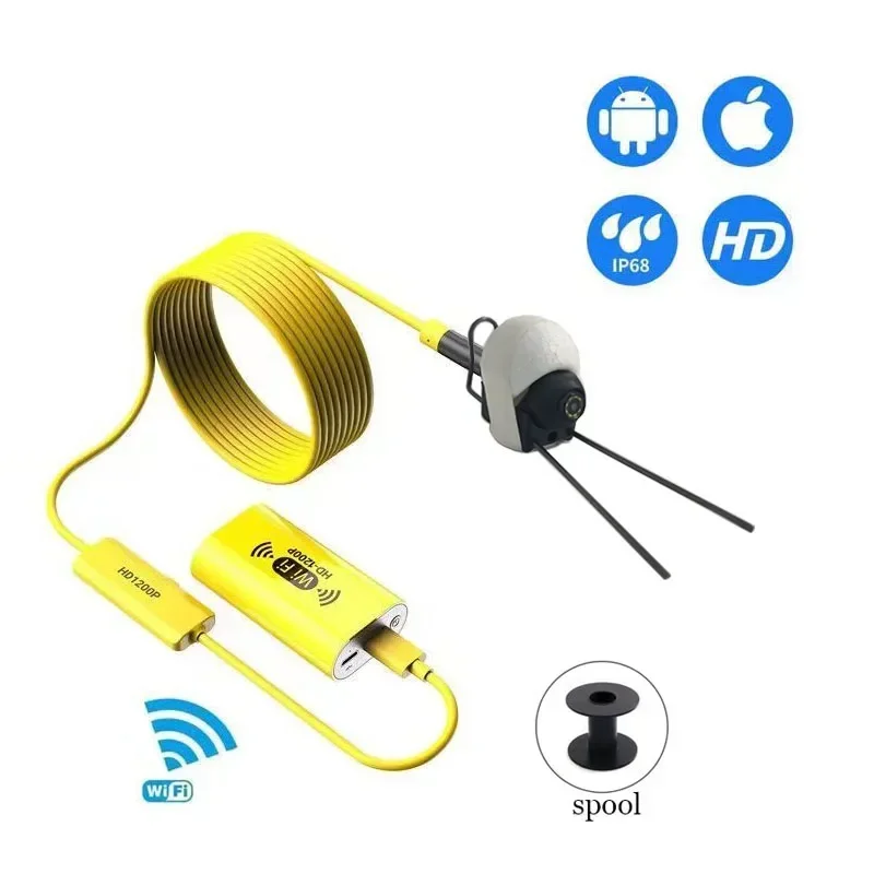 

IP68 Underwater Fish Finder Camera with Probe Base and Wire Connectivity Fishing Camera with LED Light and 1080P Display Option