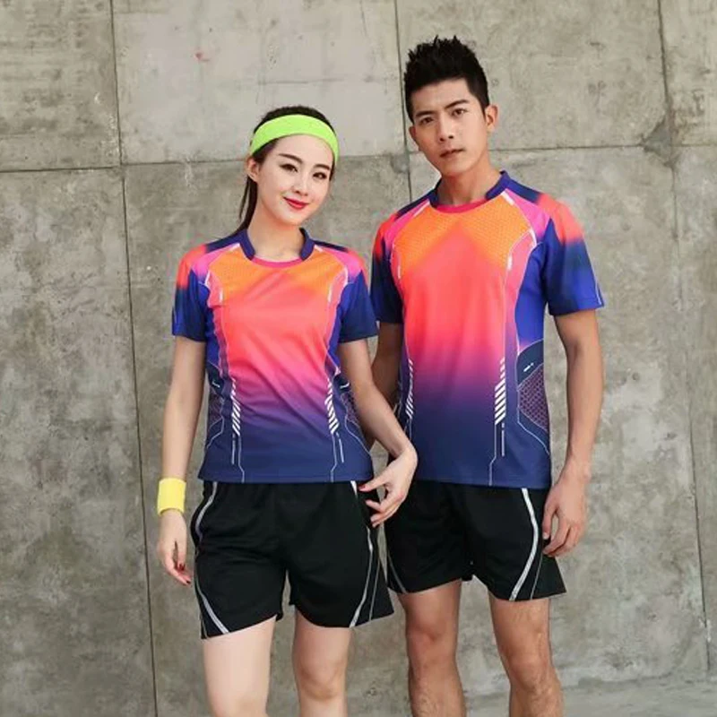 

New Quick Drying Table Tennis Suit Men Shirt T-shirt Printing Badminton Uniforms Boys Suits Lapel T-shirt Set